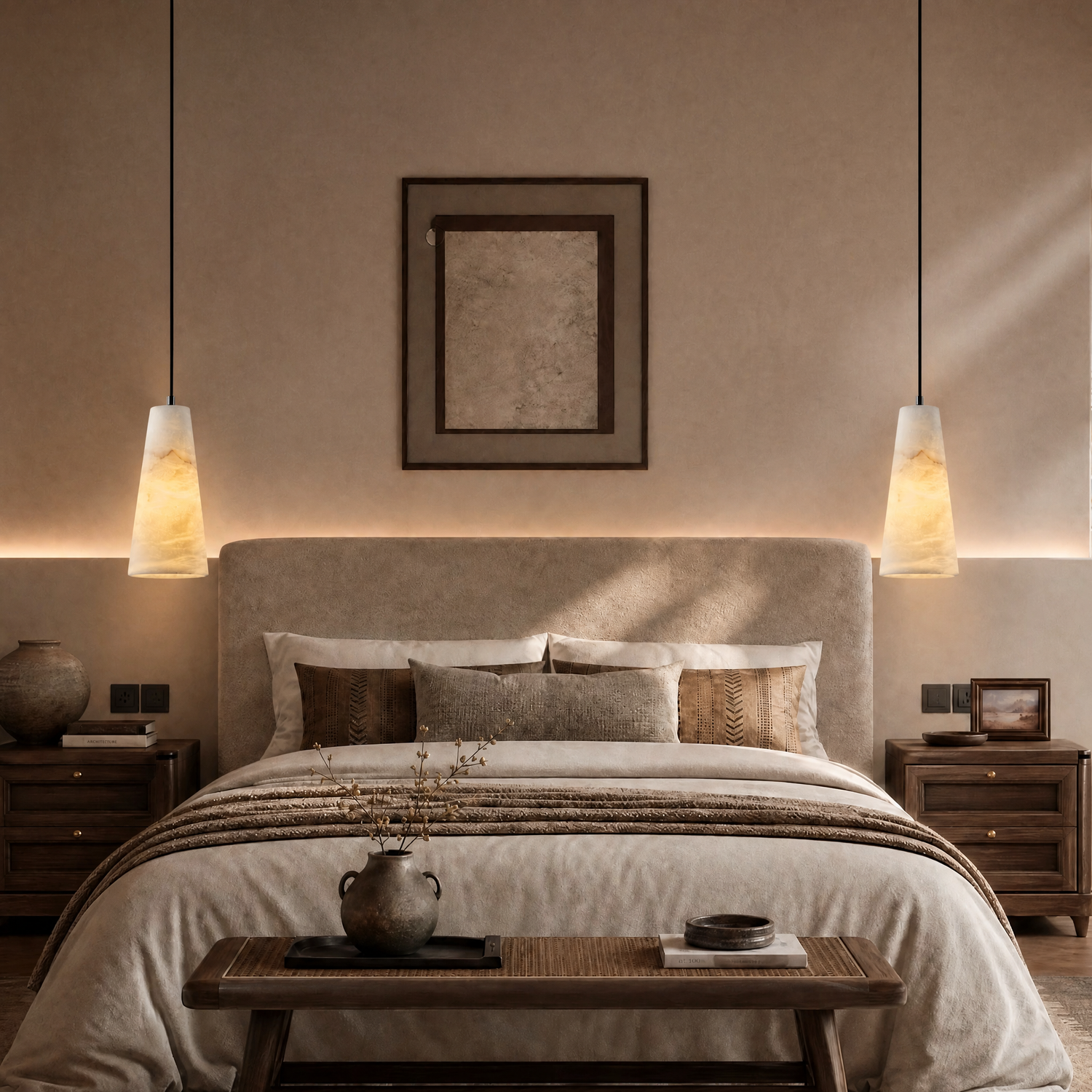 500 Cylindrical Alabaster Wall Lamp - Black Single - Change Supplier