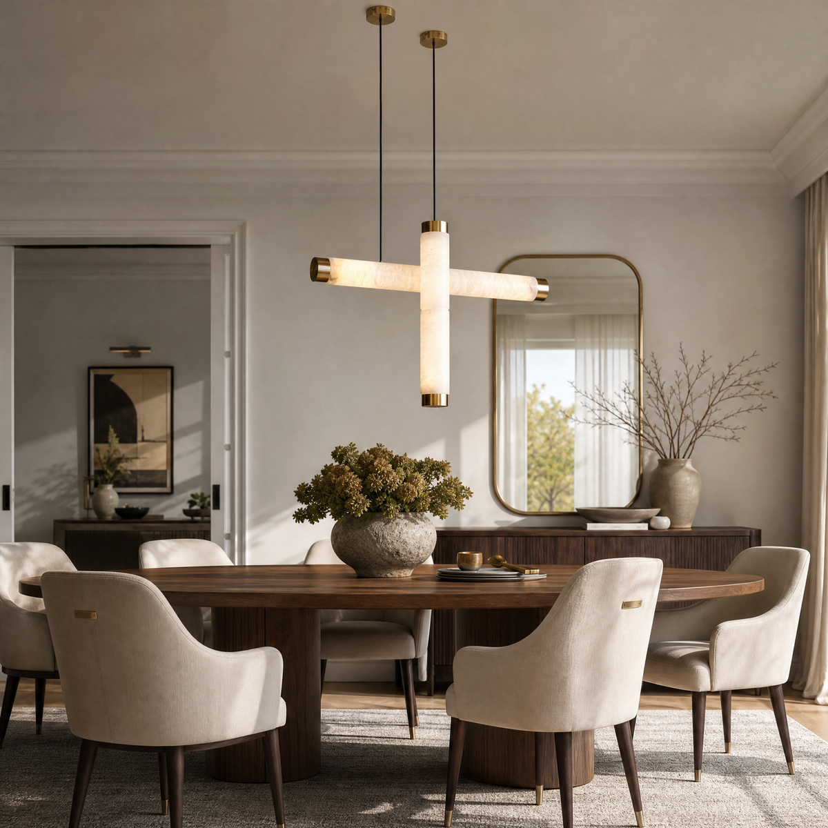 500 Marble Column Single Pendant - Copper Color