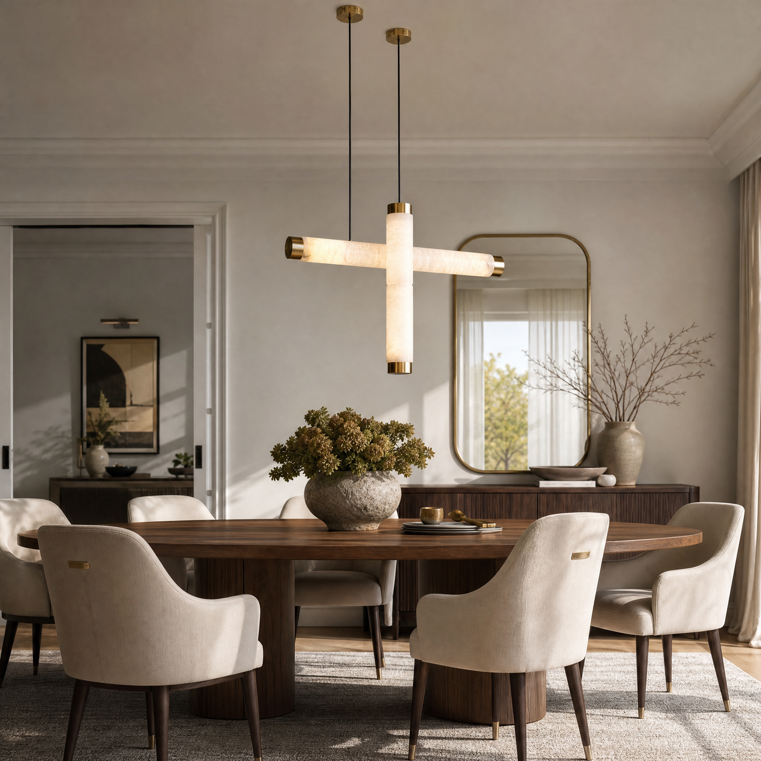 500 Marble Column Single Pendant - Copper Color