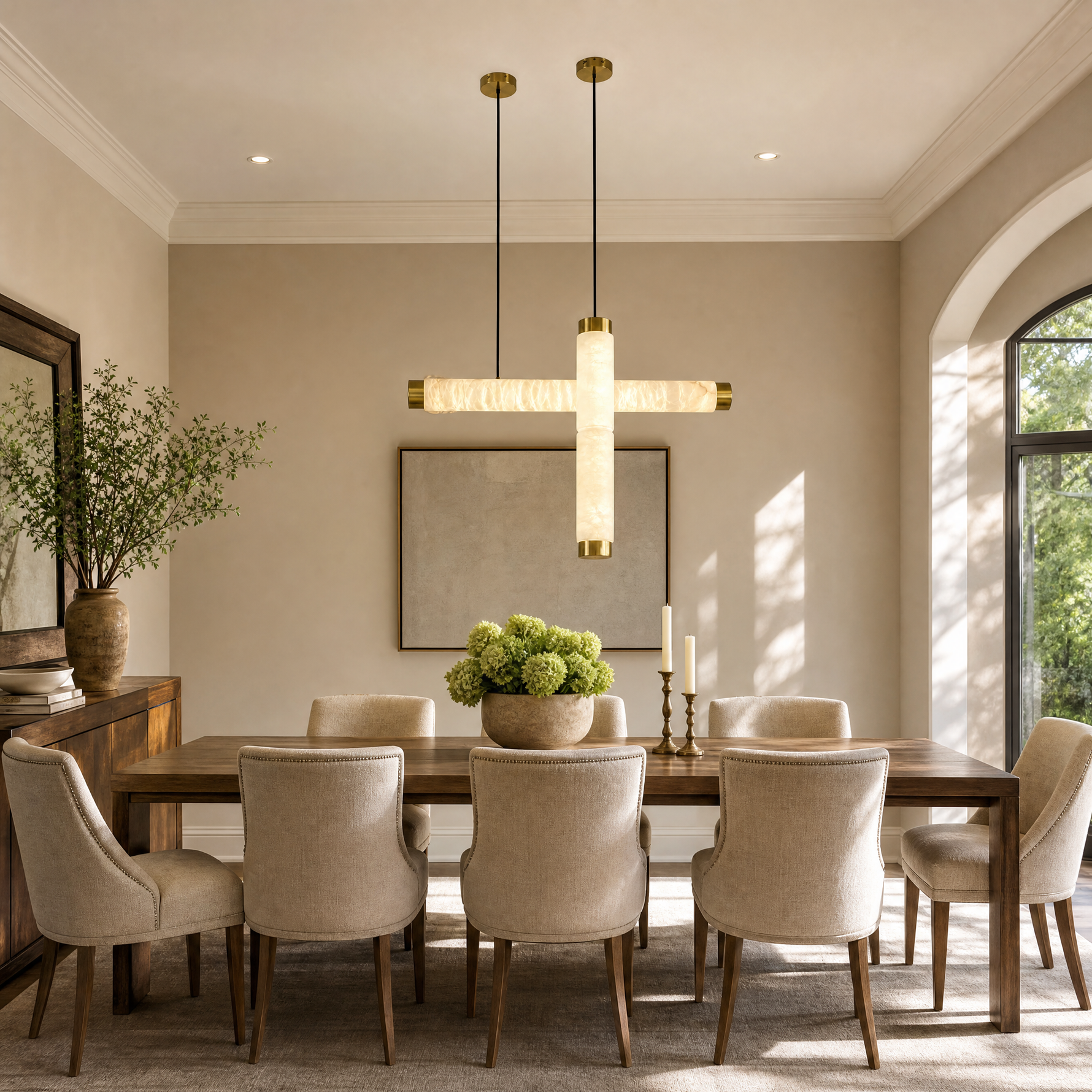 500 Marble Column Single Pendant - Copper Color