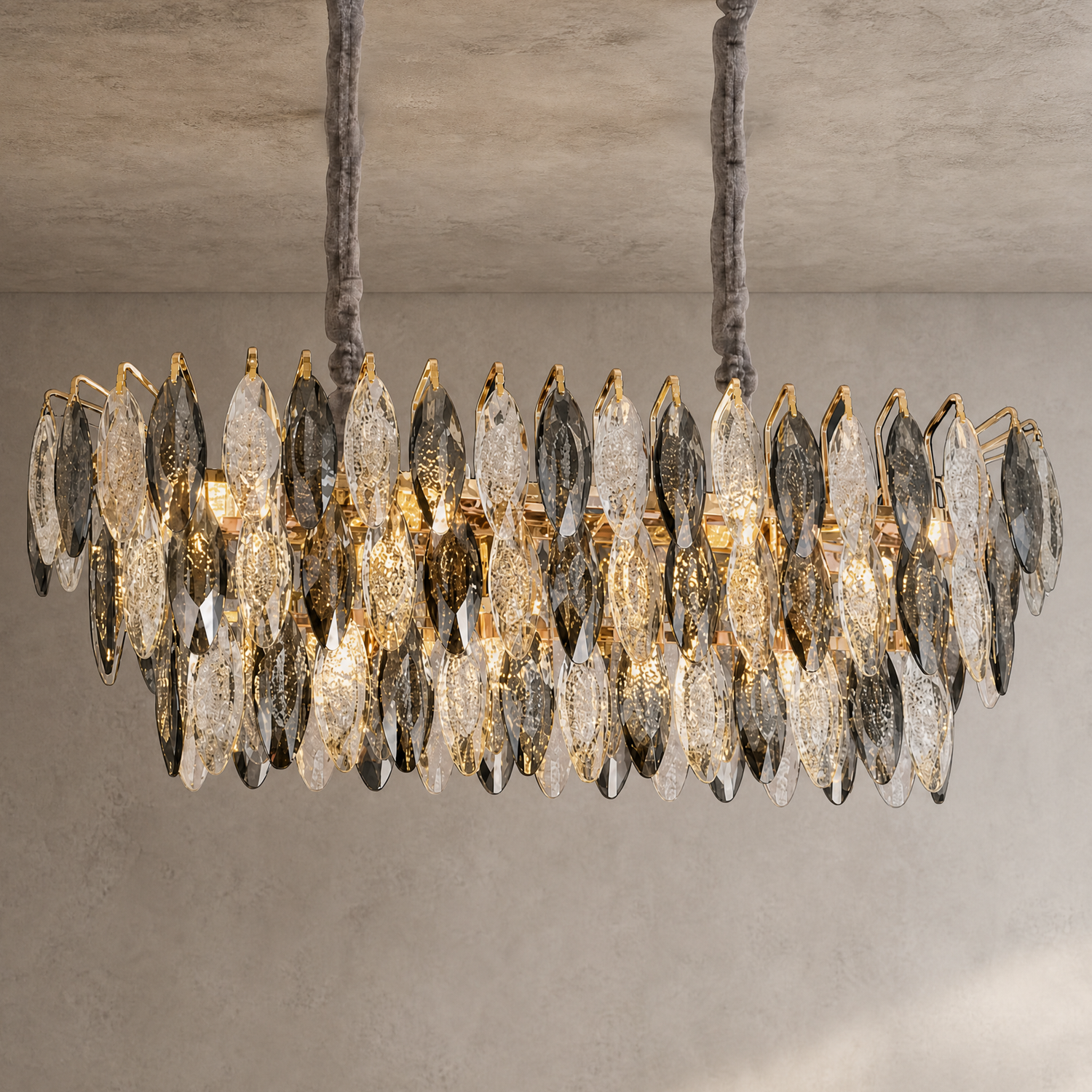 Tondo Crystal Rectangular Chandelier