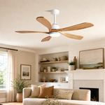 52" Wood Blade Ceiling Fan with Integrated LED Disc Light