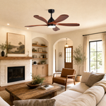 52" Wood Blade Ceiling Fan with Integrated LED Disc Light