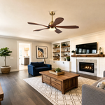 52" Wood Blade Ceiling Fan with Integrated LED Disc Light