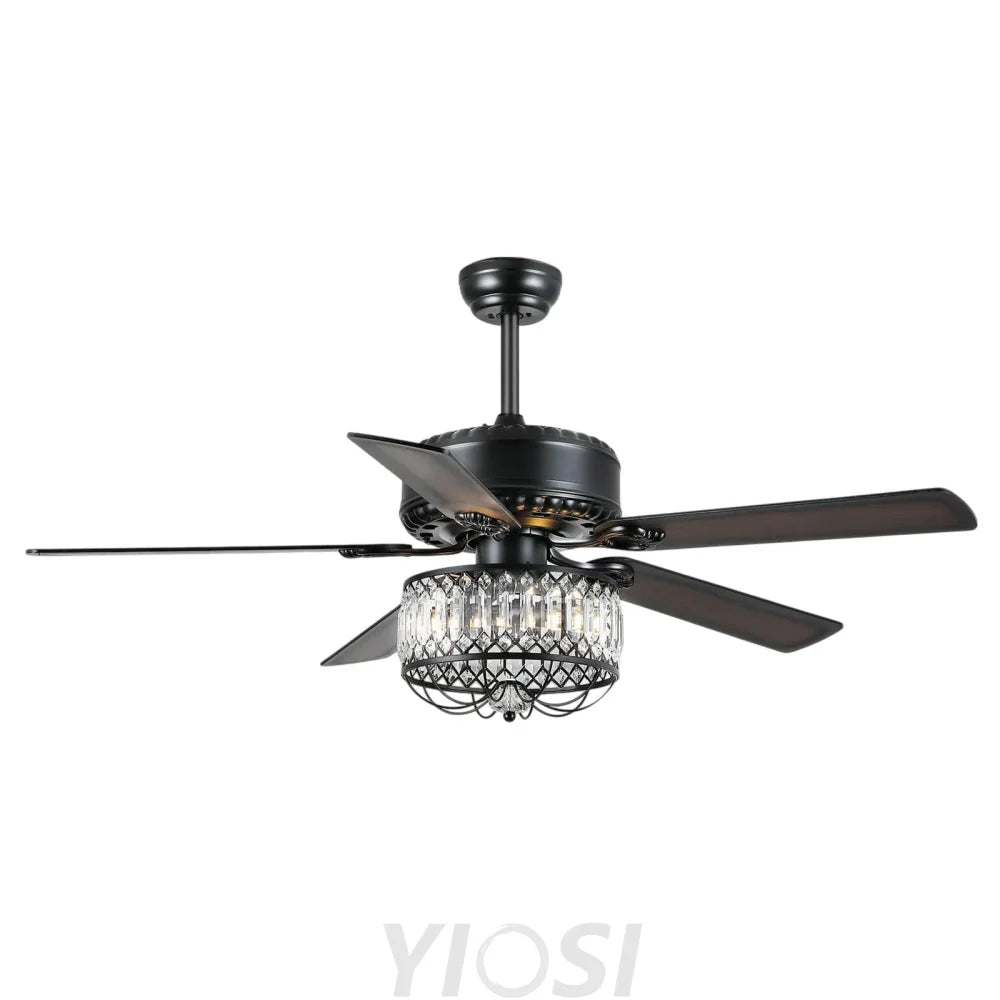 52’’ Dual Finish Reversible Ceiling Fan with LED Light & Remote Control ceiling light