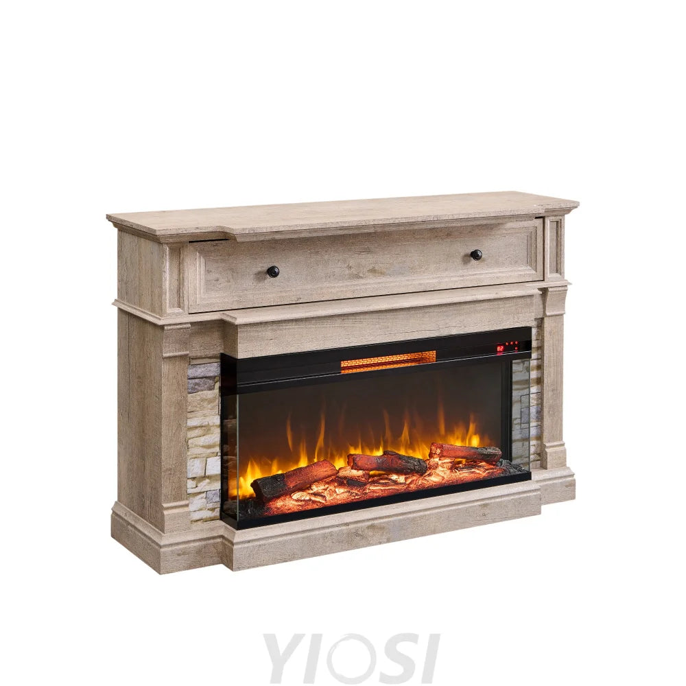 52’’ Electric Fireplace TV Stand with 3-Side Glass