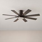 52" Grey Plywood Blade Flush Mount Ceiling Fan – lights off