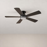 52" Reversible Wood Blade Flush Mount Ceiling Fan – lights off