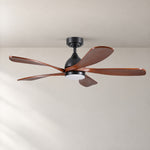 Yiosi Modern 52-Inch Wood Ceiling Fan with Dimmable LED Light – lights off