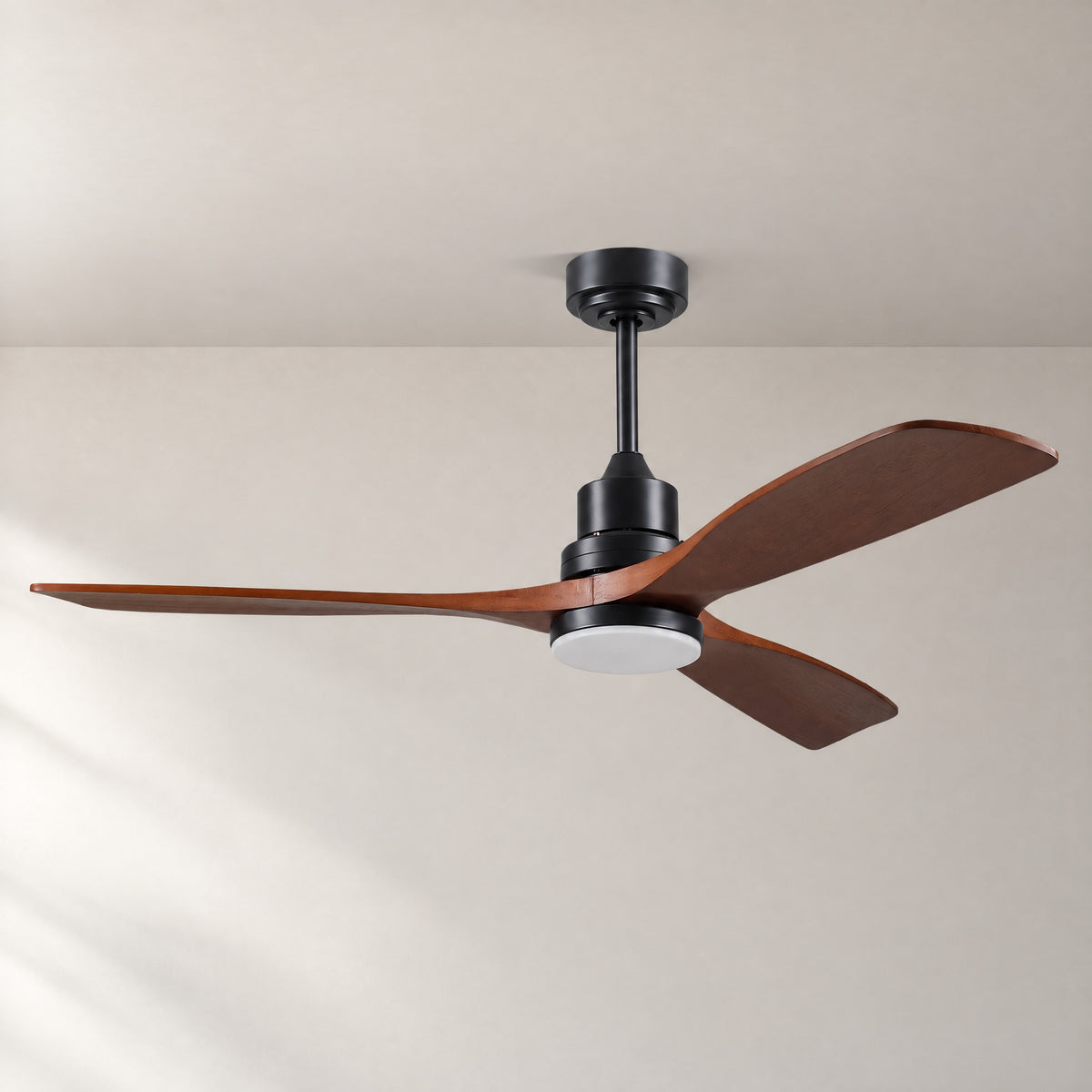 Yiosi 52" Modern Wood Blade Ceiling Fan with Integrated LED Light – lights off