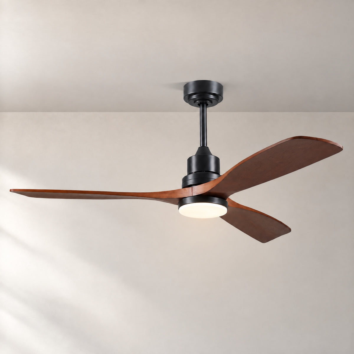Yiosi 52" Modern Wood Blade Ceiling Fan with Integrated LED Light