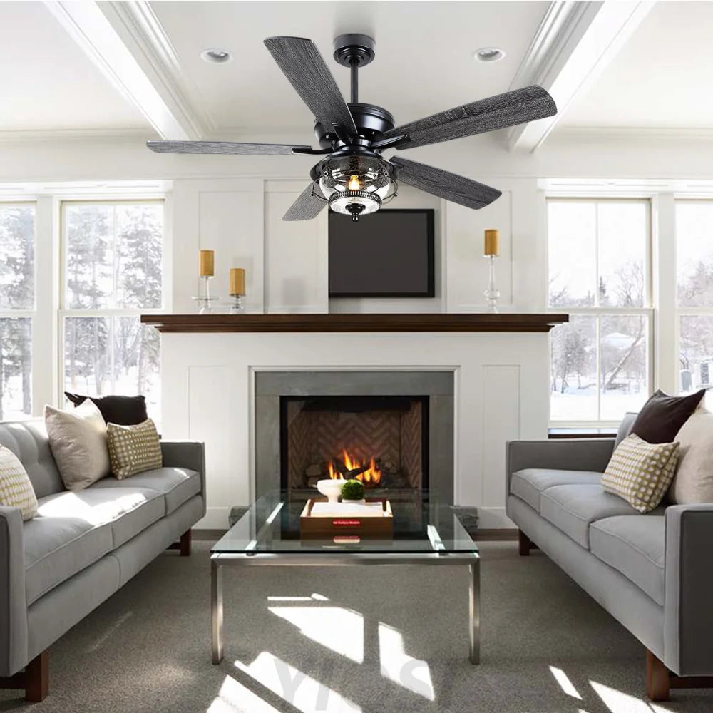 52’’ Modern Outdoor Ceiling Fan with Light & Remote – Reversible Blades & Waterproof Ceiling Lights