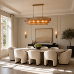 53.7" Hook Plate Glass Linear Chandelier