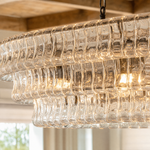 53.7" Hook Plate Glass Linear Dining Chandelier