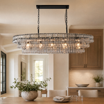 53.7" Hook Plate Glass Linear Dining Chandelier