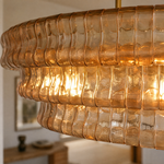 53.7" Hook Plate Glass Linear Dining Chandelier