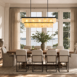 54'' 2-Tier Linear Natural Alabaster Chandelier