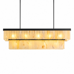 54'' 2-Tier Linear Natural Alabaster Chandelier