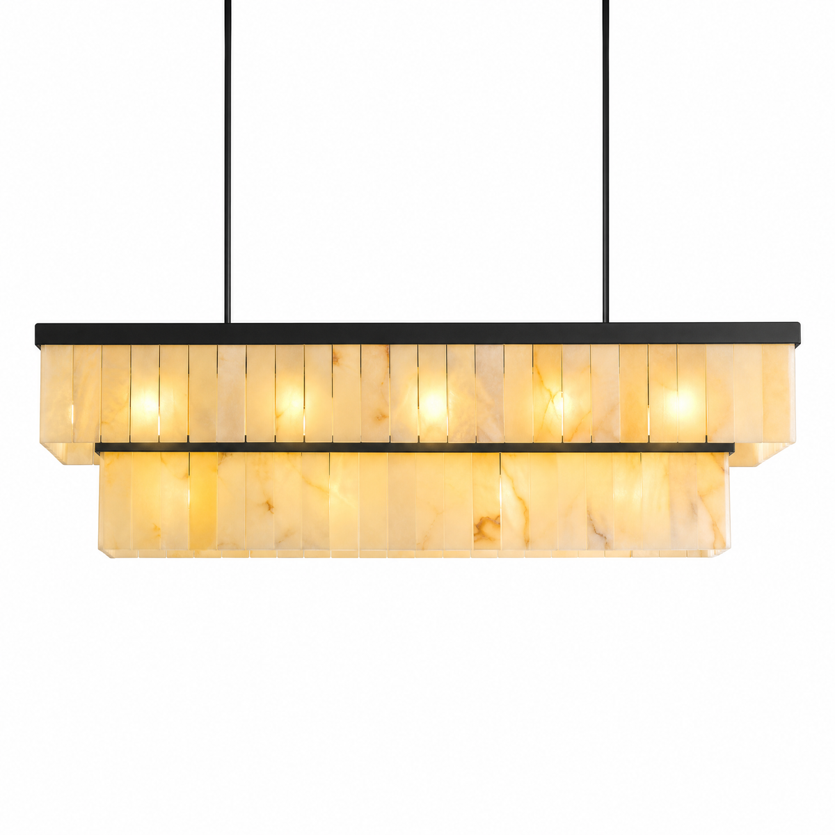 54'' 2-Tier Linear Natural Alabaster Chandelier
