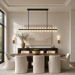 54'' Crystal Black Rectangular Chandelier Light Fixture