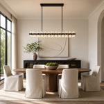 54'' Crystal Black Rectangular Chandelier Light Fixture