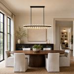 54'' Crystal Black Rectangular Chandelier Light Fixture