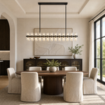 54'' Crystal Black Rectangular Chandelier Light Fixture
