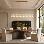 54" Crystal Brass Rectangular Chandelier