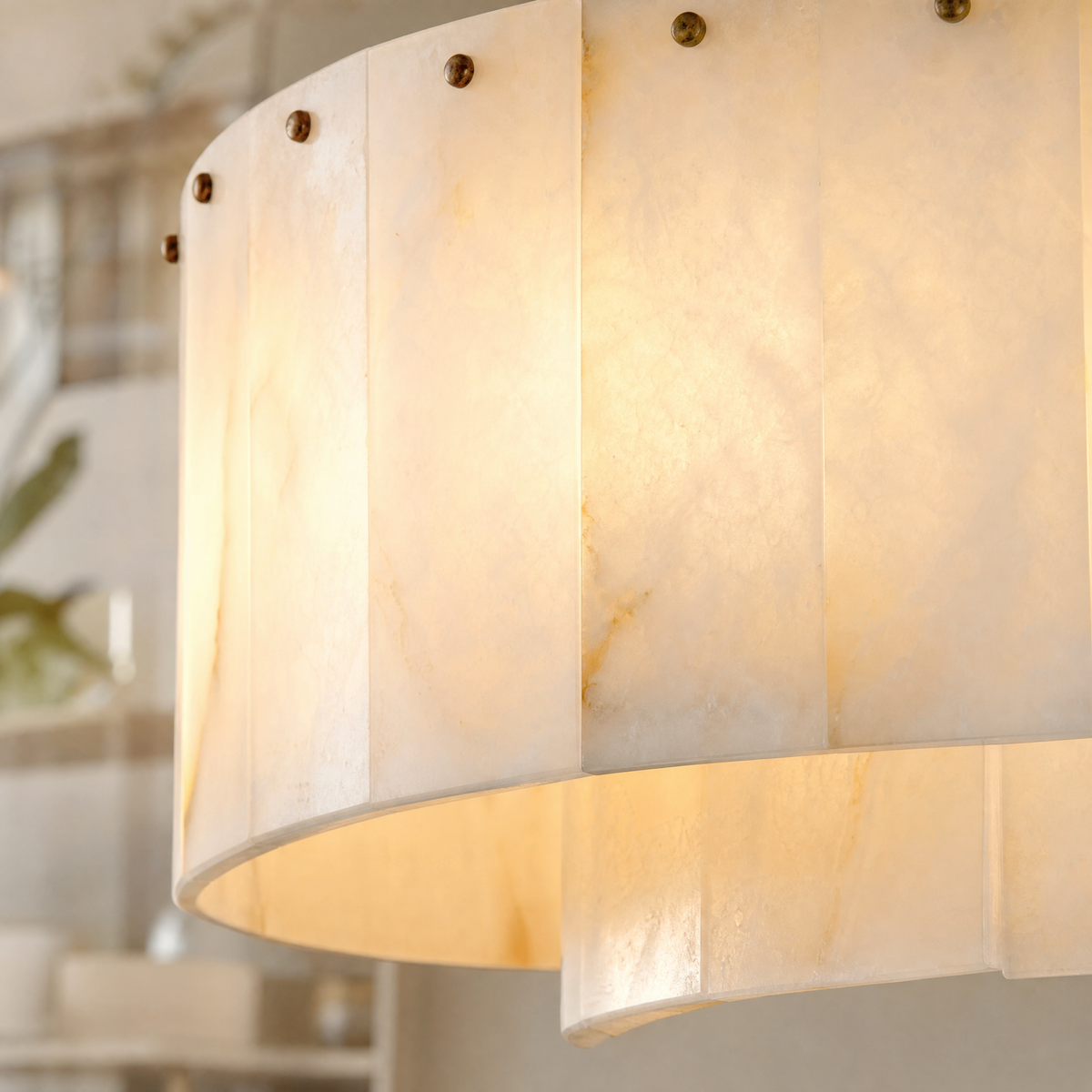 54" Modern Alabaster Linear Chandelier