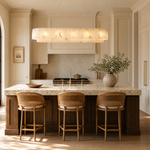 54" Modern Alabaster Linear Chandelier