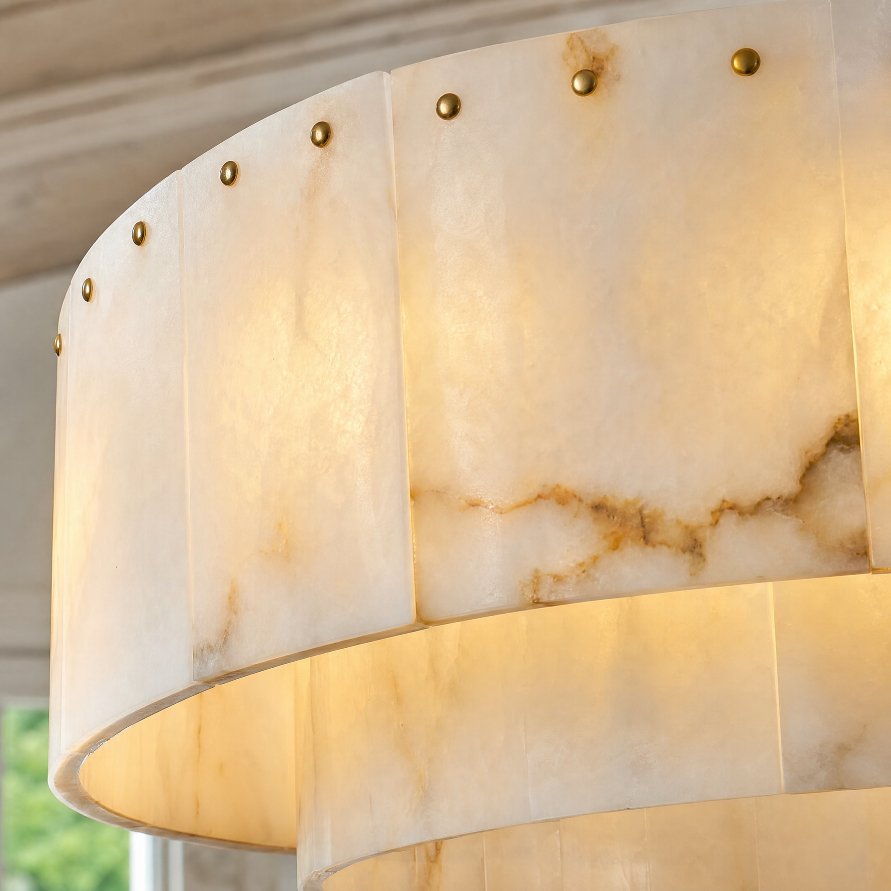 54" Modern Alabaster Linear Chandelier
