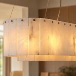 54" Modern Alabaster Linear Chandelier