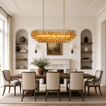 54" Modern Gold Rectangular Chandelier