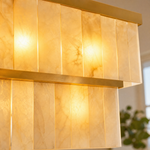 54'' Rectangular Spanish Alabaster 2-Tier Chandelier