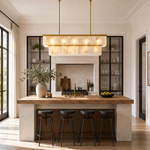 54'' Rectangular Spanish Alabaster 2-Tier Chandelier
