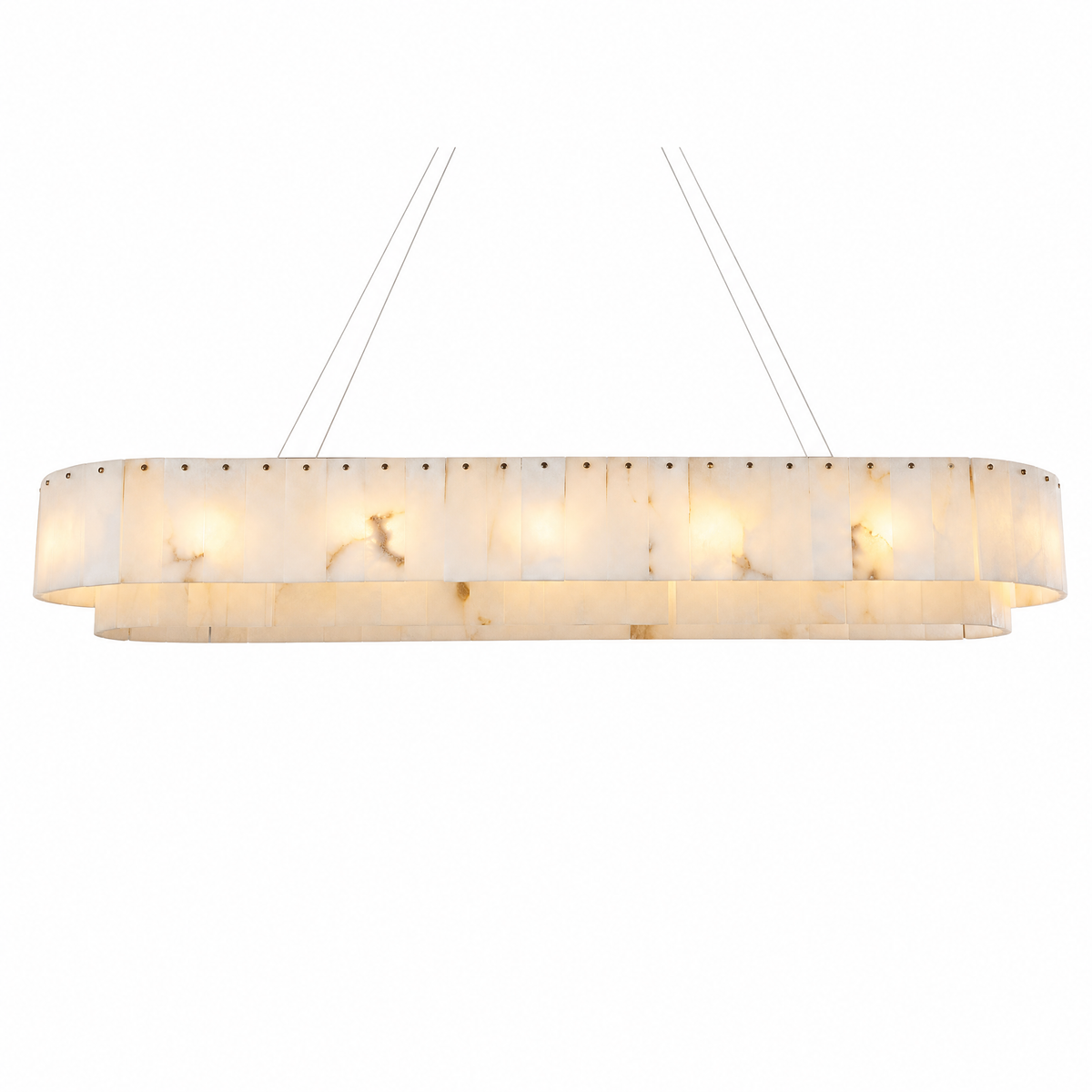 54" Modern Alabaster Linear Chandelier