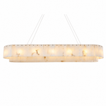 54" Modern Alabaster Linear Chandelier