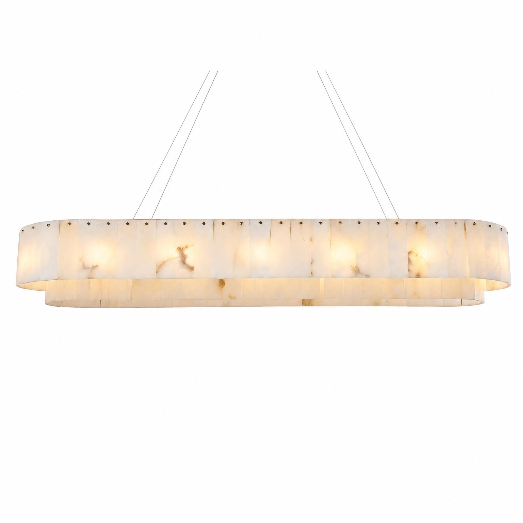 54" Modern Alabaster Linear Chandelier
