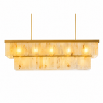 54'' Rectangular Spanish Alabaster 2-Tier Chandelier