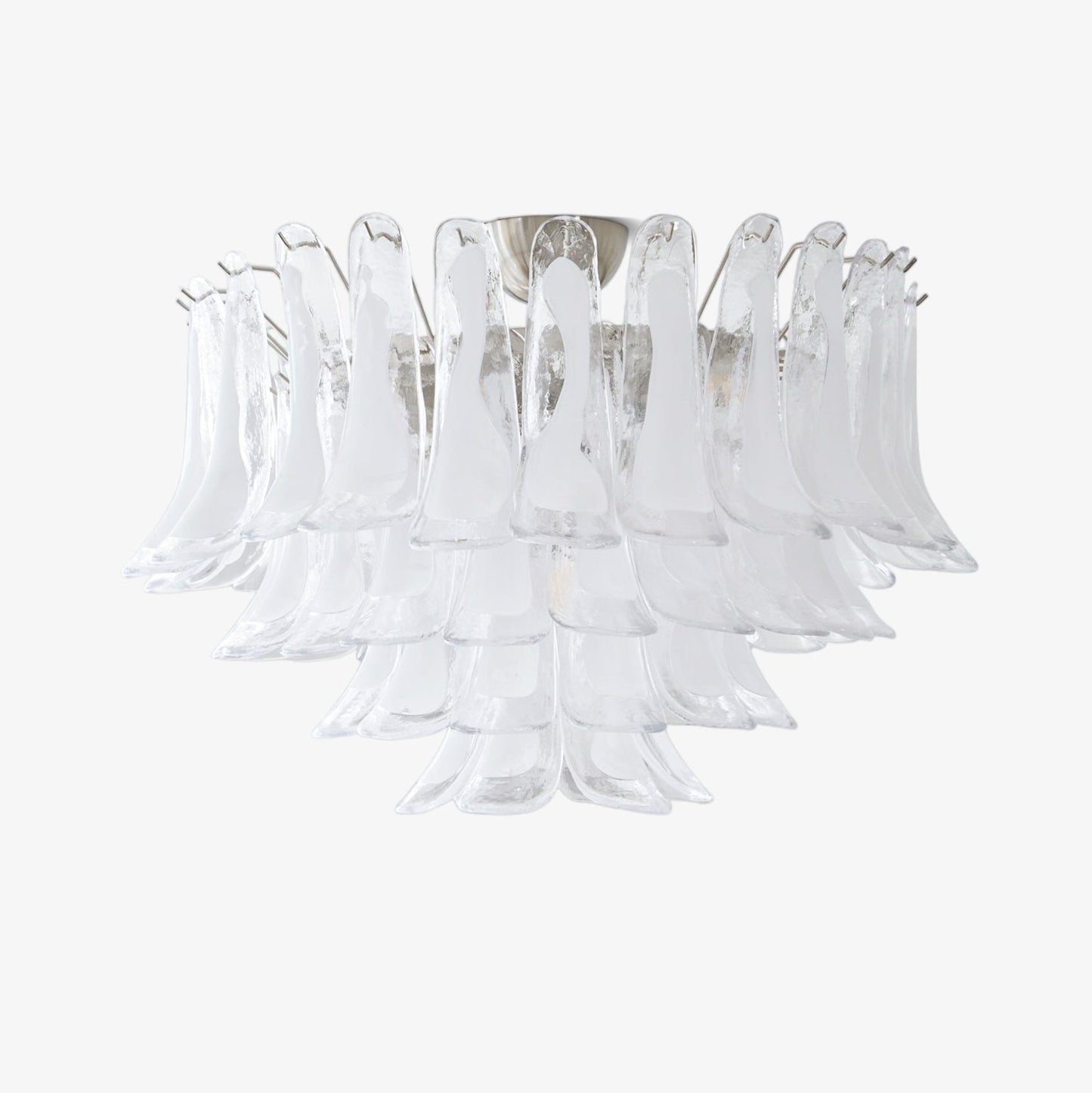 Wave Murano Glass Ceiling Lamp with Nickel Finish Artful Lighting