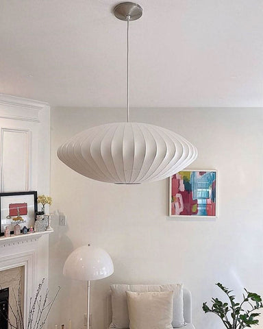 Bubble Pendant Light with Artificial Silk Lampshade - Yiosilamp