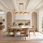 55'' Mid Century Modern Linear Alabaster Sputnik Chandelier