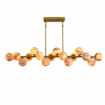 55'' Mid Century Modern Linear Alabaster Sputnik Chandelier