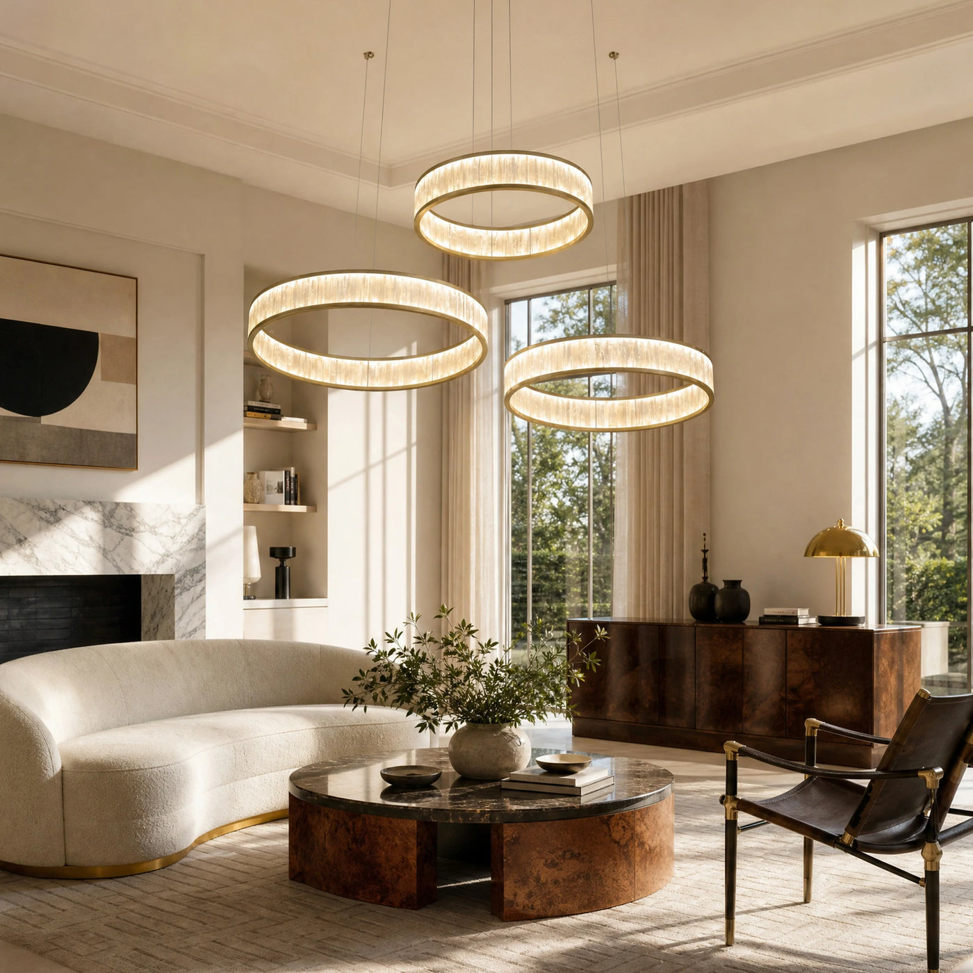Crystara Modern Natural Moroccan Stone Chandelier