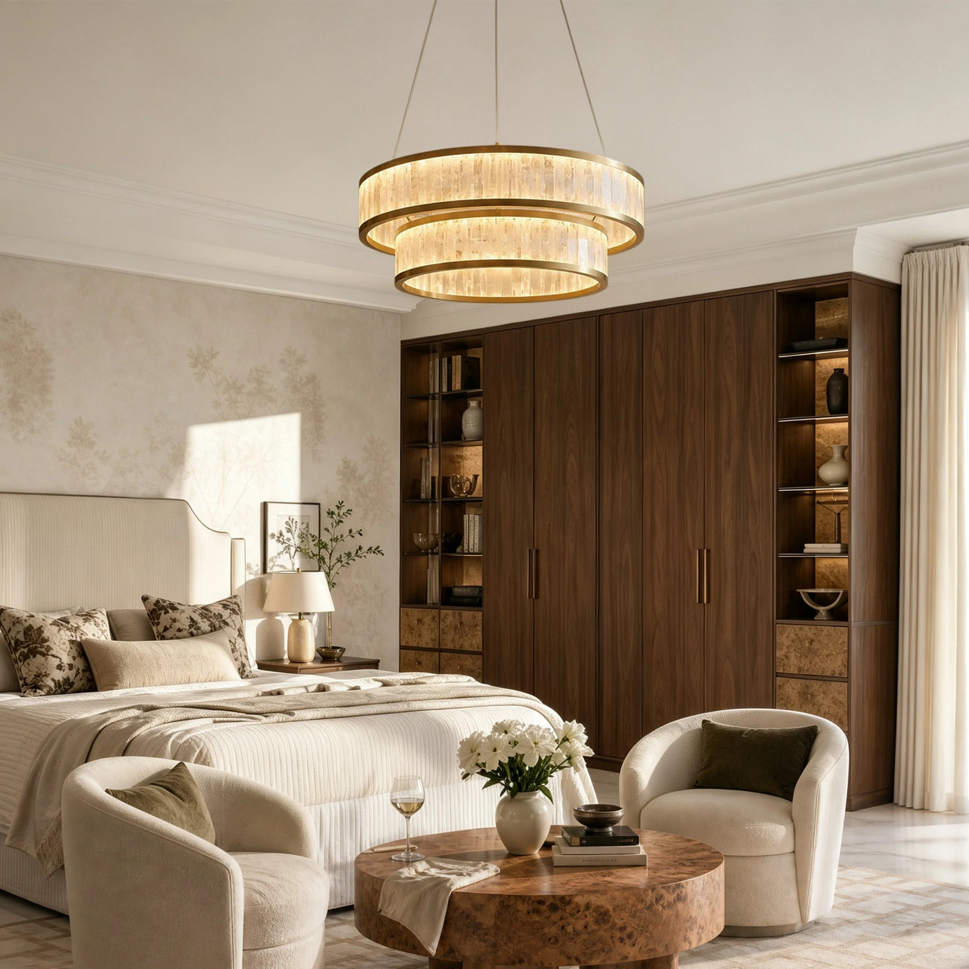 Crystara Modern Moroccan Stone Chandelier 31"