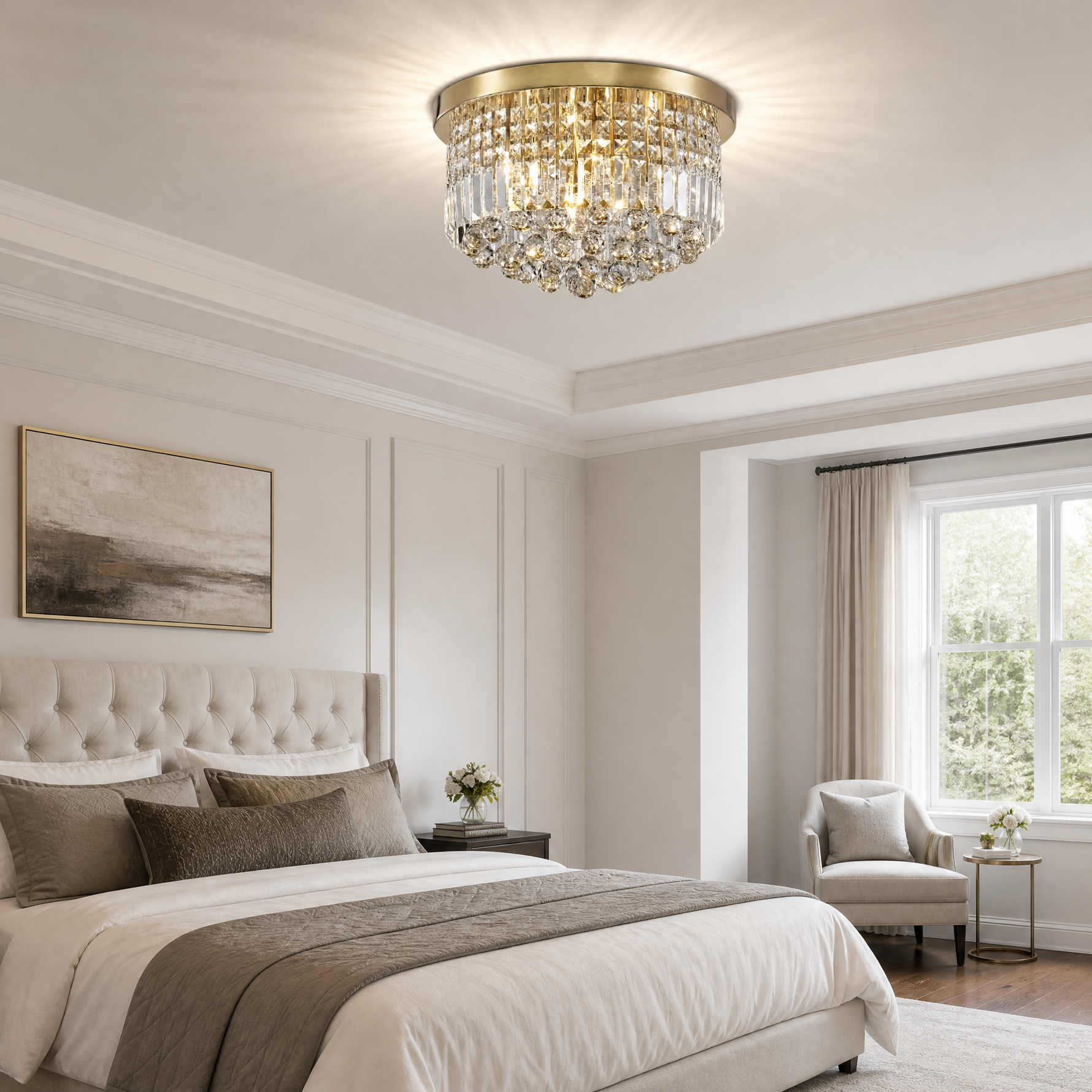 560 Pineapple Bead Ceiling Light - Gold