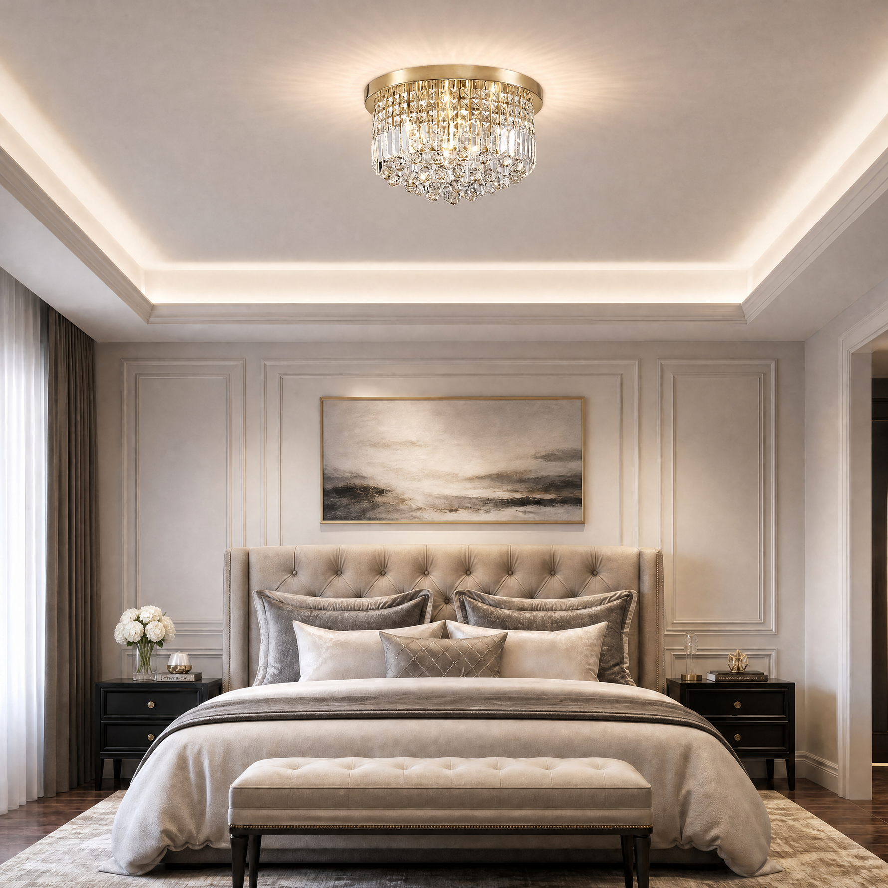 560 Pineapple Bead Ceiling Light - Gold