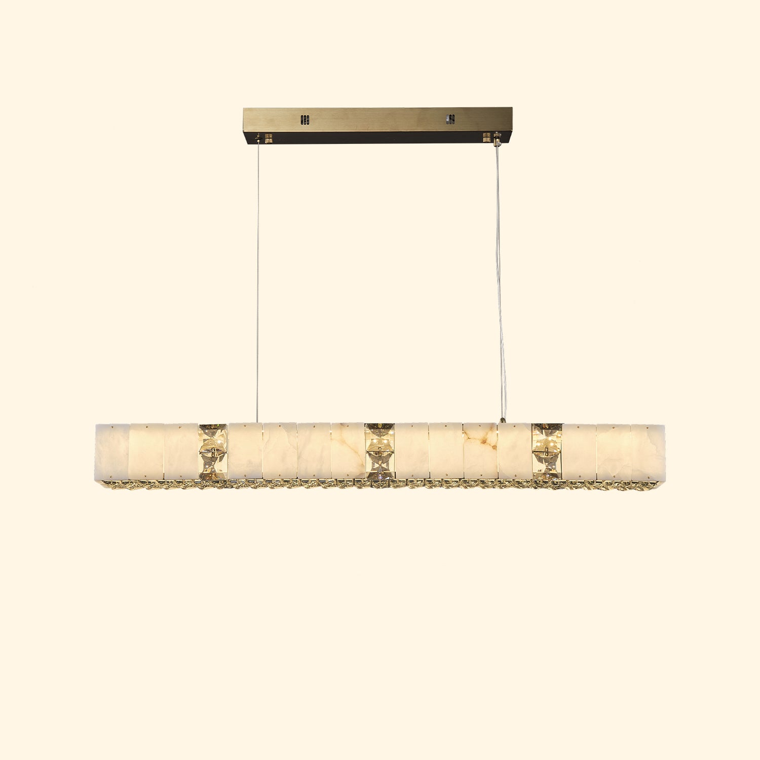 Marble Crystal Linear Dining Pendant L1000