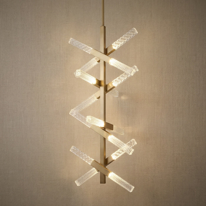 Siro Crystal Glass Helix Chandelier