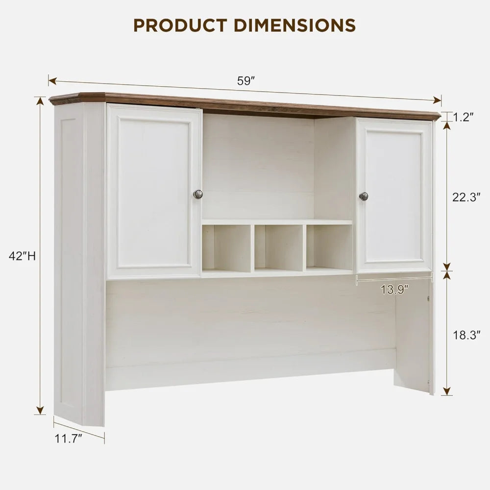 T4TREAM 59" Home Office Desk Hutch with Ample Storage